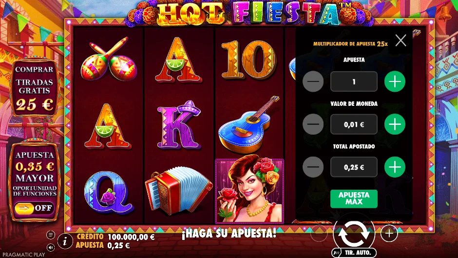 Hot Fiesta — controles del juego