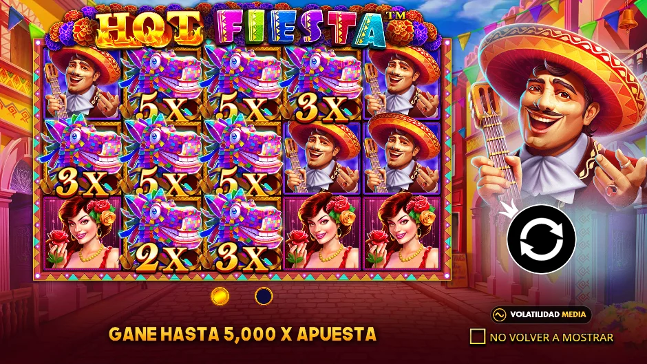 Hot Fiesta — pantalla de inicio